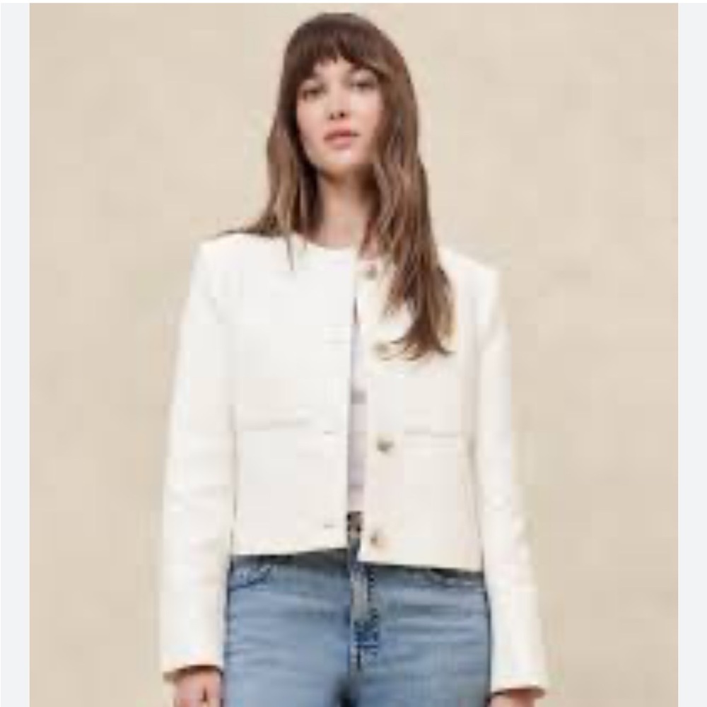 Banana Republic Cream Boucle Blazer